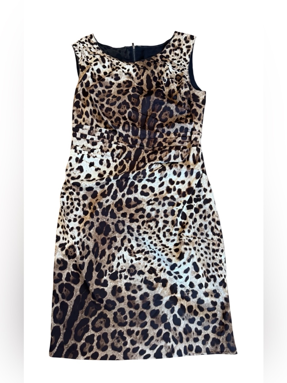 Dolce&Gabbana silk Leopard Print Sleeveless Sheath Dress - Brown IT 46 - Picture 4 of 14